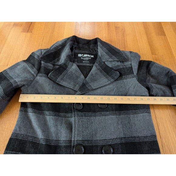 Carbon Jacket Mens Size S Wool Blend Plaid Quilted Lining Gray/black Button up - Picture 8 of 15
